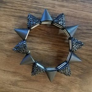 JustFab Black Spike Your Rating bracelet